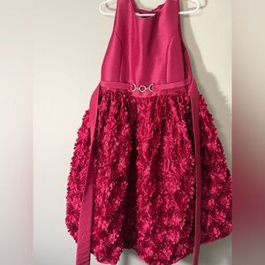 Cranberry Red Girls Holiday Dress with sparkle